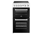New World NW FDO 444412057, 50E,50cm, LED Clock & Programmable Timer, Electric, Four Zone Ceramic Double Oven Freestanding White Cooker- HxWxD (90x49x59cm) - 1 Year Warranty