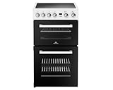 New World NW FDO 444412057, 50E,50cm, LED Clock & Programmable Timer, Electric, Four Zone Ceramic Double Oven Freestanding White Cooker- HxWxD (90x49x59cm) - 1 Year Warranty