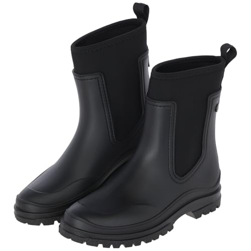 RL24 - Gummistiefeletten von Covalliero – Regenstiefeletten für Stall & Alltag – Gummistiefel Damen halbhoch – Pull-On Regenschuhe – wasserdichte Rain Boots in Schwarz – Gr. 36