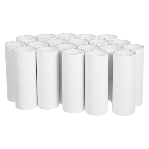Healifty 20pcs Cardboard Tubes for Craft: Round Kraft Paper Tubes Cardboard Rolls for DIY Arts and Crafts Projects (White)