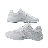 Kraftpaid Weiß Cheerleading Schuhe,Cheerleader-Schuhe,Cheerleader-Sneaker,rutschfest,Komfortabel,Verschleißfest,für Cheerleading,Gymnastik,Yoga,Fitness,Tanz,Freizeit,und Kunstaktivitäten.