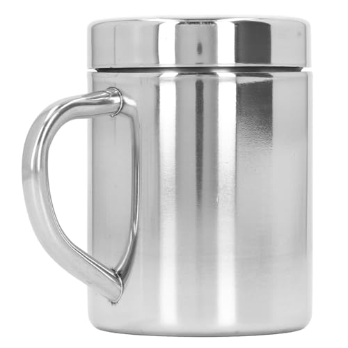 Taza de café aislada de acero inoxidable 304 plateada miniatura 7