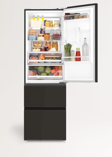 CREATE / FRIDGE STUDIO COMBI PRO FLEX 401 / Frigorífico estilo Italian 401L negro / 60 x 63,8 x 190,9 cm/No frost, Space Pro y Care+ modo vacaciones, touch electronic, 158W