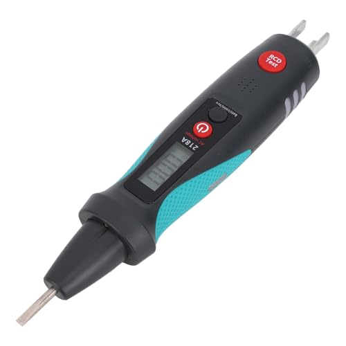 Shkalacar Tester di Tensione, Tester di Presa 2 in 1, Analizzatore di Circuito con Rilevatore di Tensione LCD Senza, Materiale ABS 20x6x3cm, Analizzatore di Circuito per Elettricisti e