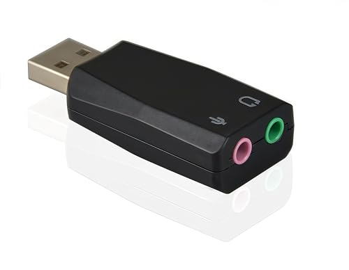 ADWITS Adattatore audio stereo 3D USB esterno con jack da 3,5 mm per cuffie con microfono per...