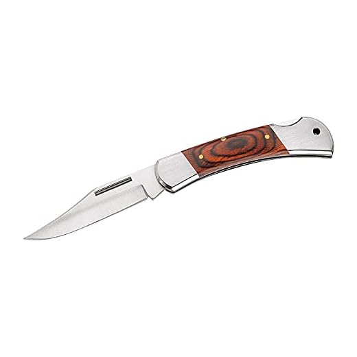 Herbertz Taschenmesser, Stahl AISI 420, rostfrei, Back Lock, Pakkaholzgriffschalen,Edelstahlbacken, Fangriemenöse, scharfes Klappmesser & Outdoor-messer für Camping, Wandern oder Jagd
