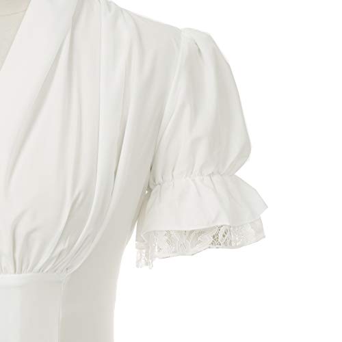 SCARLET DARKNESS Pleated Vintage Tops Blouse Lace Up V-Neck Shirt Renaissance 2XL SL2136-1 White steampunk buy now online SCARLET DARKNESS Pleated Vintage Tops Blouse Lace Up V-Neck Shirt Renaissance 2XL SL2136-1 White steampunk buy now online