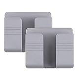 Telefonhalter Wandmontage Handy-Ladehalterung Wandhalterung Steckdose für Smartphones, ABS-Wand-Organizer-Box mit Haken für Handy-Ladestation, Fernbedienungs-Aufbewahrungsbox, 2St (Grau)