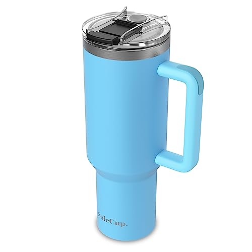 SoleCup. 40oz Travel Mug with Handle, Lid and Two Straws, Drinks Stay Hot for 8 Hours, Cold for 24 Hours - Image 2