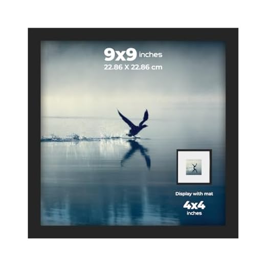 PAXNOK Black 9x9 Frame with Stand and Wall Hanging Option Horizontal or Vertical - 9 Inch Square Frame Wall Anchors Included