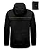 Little Donkey Andy Men's Cycling Jacket with Hood, Windproof and Waterproof, Packable Black Size XL