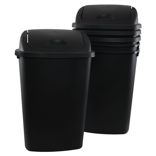 4 Pack Canecas de Basura de Plástico Negra 13 gal miniatura 1