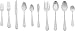 AmazonBasics 65-Piece Stainless Steel Flatware Set with Pearled Edge, Service for 12