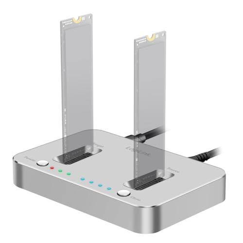 Estación de acoplamiento SSD M.2 NVMe LogiLink QP0033 USB 3.2 Gen 2 externa clonadora offline plata 5