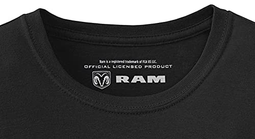 Men's Dodge Ram Logo T-Shirt Short Sleeve Black Crew Neck Shirt (Large, Black) - Thumbnail 5