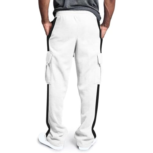 Mens Cargo Sweatpants Fleece Joggers Loose fit Hiking Pants Fashion Open Bottom Workout Athletic Pants with Pockets4