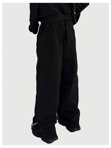 OYOANGLE Men's Letter Graphic Print Baggy Sweatpants Y2K Drawstring Straight Leg Track Pants Hip Hop Trousers2