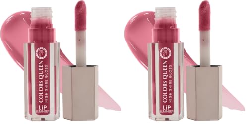 Image of Colors Queen Lip Luminizer Gloss | Non-Sticky & High Shine Glossy Finish | Gives Fuller Lip Effect & Extra Hydration | Long Lasting Lip Gloss for Women Enriched with Shea Butter (Peony, 9ml)
