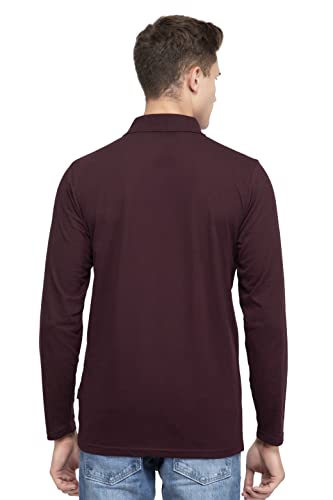 Image of Polo Full Sleeve t Shirt for Men Cotton with Pocket and Collar - Regular Fit Tshirt