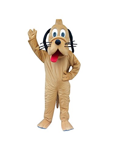 Sinoocean Pluto Dog Adult Mascot Costume Cosplay Fancy Dress Outfit Brown Sinoocean Pluto Dog Adult Mascot Costume Cosplay Fancy Dress Outfit Brown