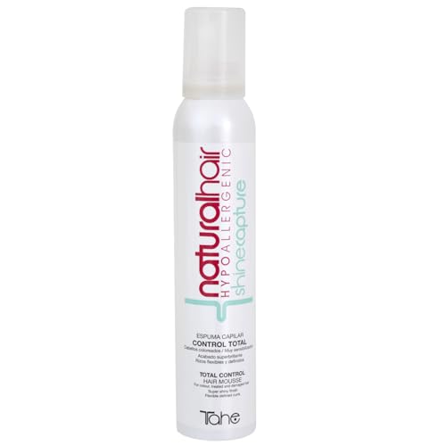 Tahe Natural Hair Espuma capilar de control total Shine Capture ideal para cabellos teñidos y sensibilizados, 200 ml