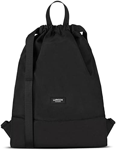 LARKSON No 7 - Gymtas met Trekkoord Dames en Heren Zwart - Sporttas voor Meisjes en Jongens Sporttas met binnenzak Rugzak Kleine sportieve - Gerecycled Materiaal met Buitenzak LARKSON No 7 - Gymtas met Trekkoord Dames en Heren Zwart - Sporttas voor Meisjes en Jongens Sporttas met binnenzak Rugzak Kleine sportieve - Gerecycled Materiaal met Buitenzak