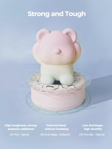 Image of Creality 3D Printer Filament, Rainbow PLA Filament 1.75mm, Enhanced Toughness, Dimensional Accuracy + /- 0.03mm, 1kg(2.2lbs), PLA Mattte Filament for Most 3D Printer