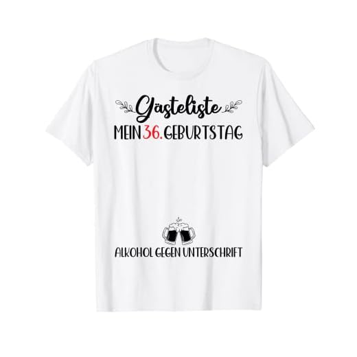 Libro de visitas 36 cumpleaños hombre mujer 36 años 36 cumpleaños Camiseta