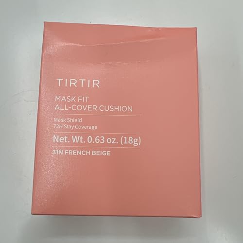 Image of TIRTIR Mask Fit All Cover Pink Cushion Foundation | High coverage, Velvety Matte Finish, Lightweight, Flawless, Corrects Redness, Korean Cushion (#31N French Beige, Full Size, 0.63 Fl Oz)