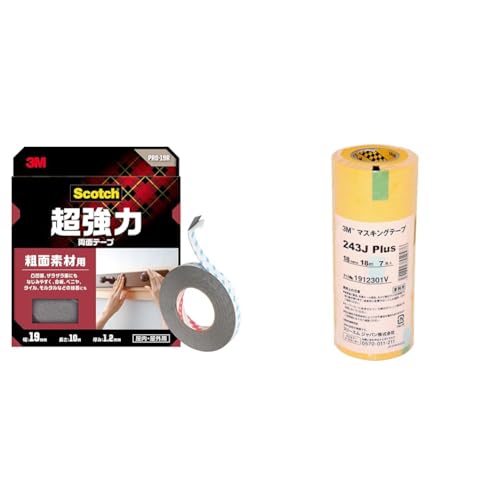 �y�Z�b�g�����z3M �X�R�b�` �����͗��ʃe�[�v �e�ʑf�ޗp ��19mm����10m PRO-19R + �}�X�L���O�e�[�v 243J Plus 18mm×18M 7���p�b�N (243J 18)