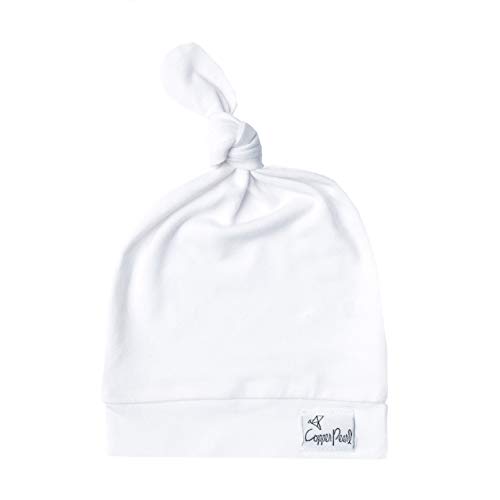 Image of Copper Pearl, Baby Beanie Hat Top Knot Stretchy Soft - Solid