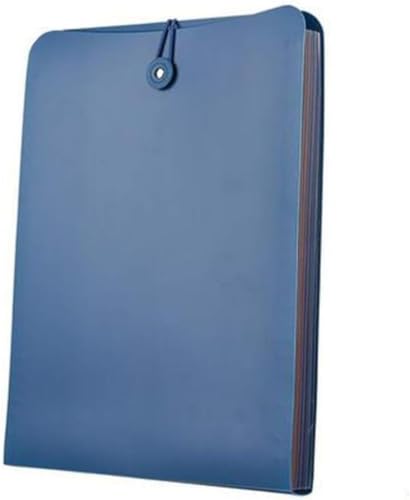 LumoLight縦展開アコーディオンフォルダー付き7ポケット書類整理ドキュメント財布ブリーフケースビジネスファイルオーガナイザーバッグA 4レターサイズ弾性ージャーブルー (ネイビー)