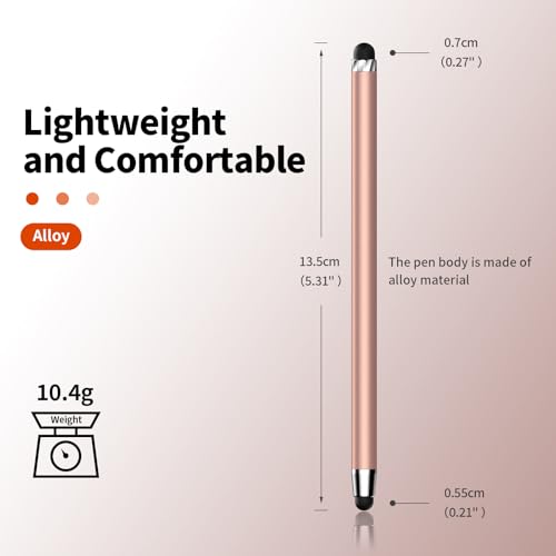 Image of 10 PCS Stylus,Stylus Pen for Touchscreen,Stylus 2-in-1 High Sensitivity & Precision Suitable for Touch Screens of iPhone /ipad /Android Tablets(10 Stylus Pen Rose Gold /Black + 20 Tips)