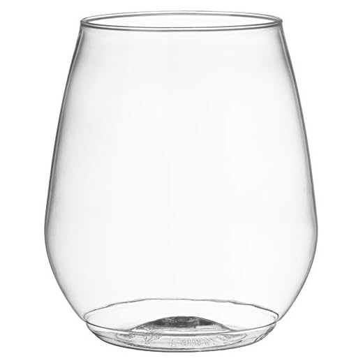 AmazonCommercial Plastic Shatterproof Stemless Wine Glass, 18 oz, Pack of 24