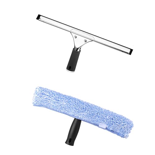 35 cm Ventana Limpieza Combo, Rasqueta limpiacristales y Microfibra Ventana Arandela, Rasqueta Limpiacristales para Ducha B
