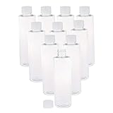 Botellas de 200 ml de plástico transparente / PET con roscas (para evitar derrames y conservar la frescura).