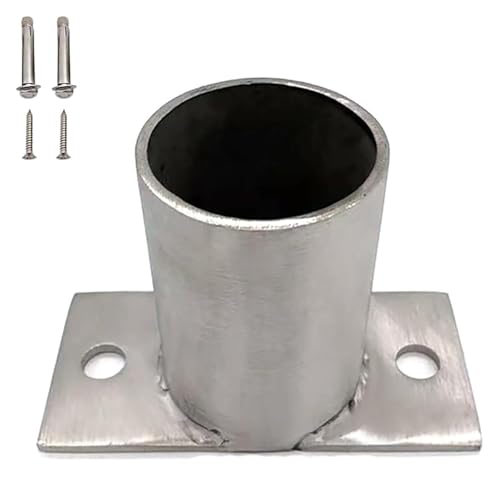 Post Anchor, Stainless Steel Base Kit Antirust Outdoor Round Brackets Support for Fence Repair, Mailbox, Deck(1pc,Diameter: 1.38