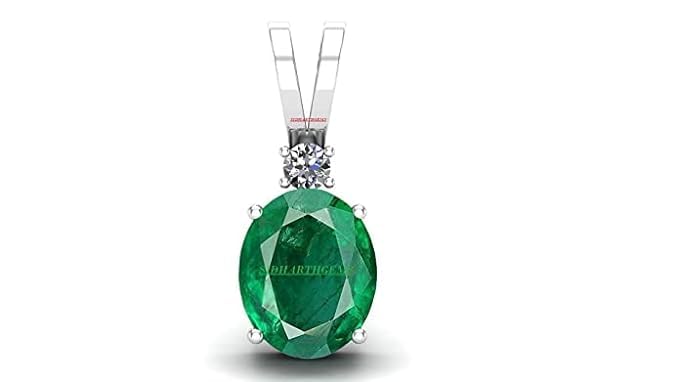 3.25 Carat Certified Natural Zambian Emerald Panna Silver Plated Rectangle panchdhatu Stone Pendant Locket for Women's and Men's-image-26