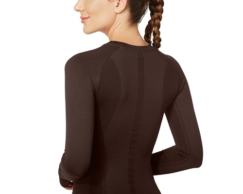 Image of MathCat Workout Shirts for Women Long Sleeve, Workout Tops for Women, Quick Dry Gym Athletic Tops,Seamless Yoga Shirts XS-XL