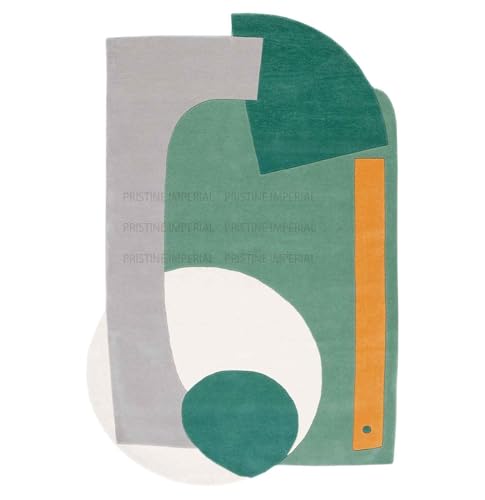 Image of Hand Tufted Irregular Unshaped Designer Woolen Carpets for Living Room Bedroom and Hall Size 4x6 Feet (120x180 cm) Color B2 Multi