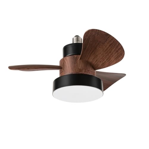 Ventilateur plafond noyer avec télécommande éclairage LED E27