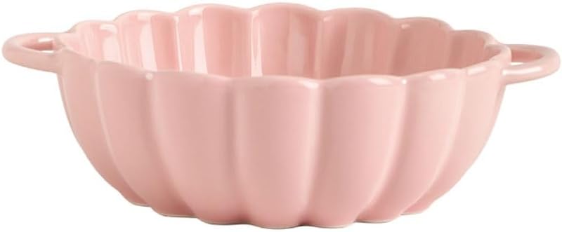 Large Soup Bowls Ceramic Double-Ear Soup Bowl Household Large Soup Basin Noodle Bowl Soup Noodle Bowl Large Bowl Gumbo Bowls Color A