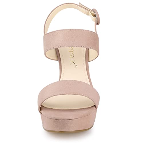 Image of Allegra K Women's Slingback Platform Heels Chunky High Heel Sandals