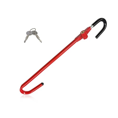 SHMZK Car Steering Wheel Lock, Anti-Theft Device with Key Lock, Red, Universal Fit, Vehicle Security