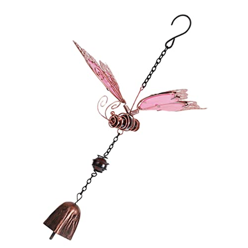 SUPVOX 1 Pc Carillón De Viento Luminoso De Colibrí Timbre De La Puerta Campana Luciérnaga Repicar Solar Abeja Al Aire Libre Decoración Colgante De Ventana Rosa Acrílico