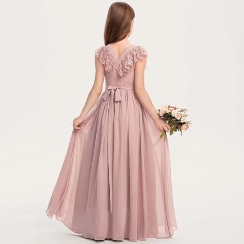 Chiffon Junior Bridesmaid Dress Lace Flower Girl Dresses for Wedding Princess Pageant Ball Gown Dress for Girls4