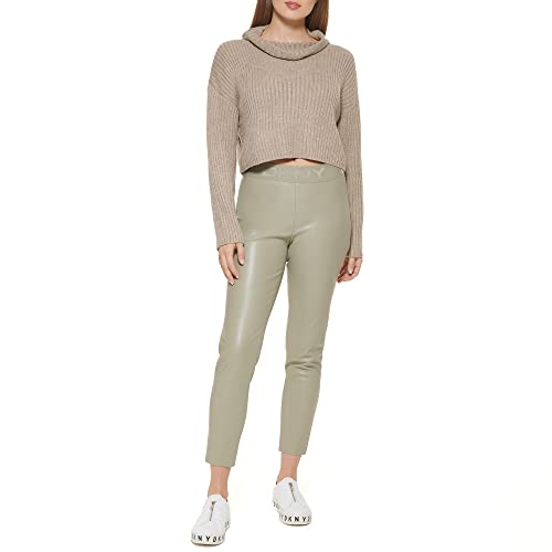 Image of DKNY Women's Turtleneck All-Day Comfort Cropped Sportswear Sweater