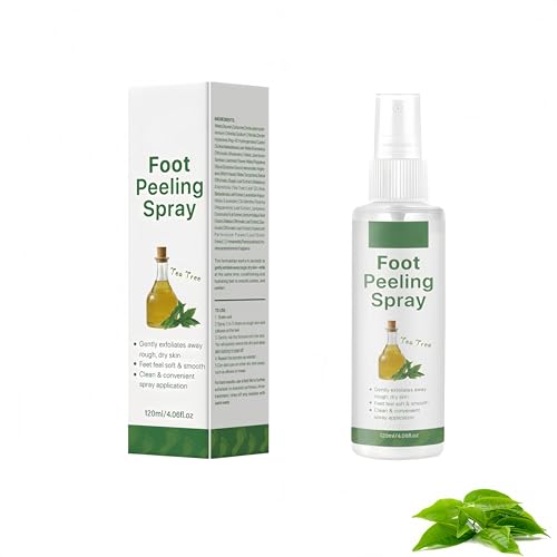 Spray instantáneo para pies de 120 ml,exfoliante con aceite de árbol de té,cuidado y reparación profunda,exfoliación,cuidado de los pies,hidratación y suavidad,ideal para hombres y mujeres (1Piezas)