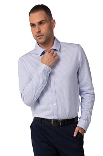 Chemise bleue Spiritoso homme taille M manches longues élégante