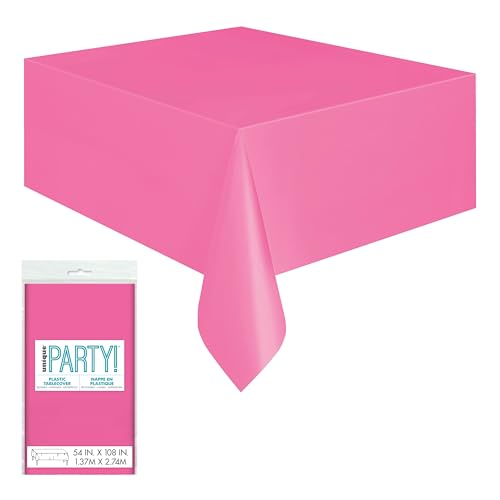 Unique Party 5082 - Nappe en Plastique Rose Vif 2,74 m x 1,37 m